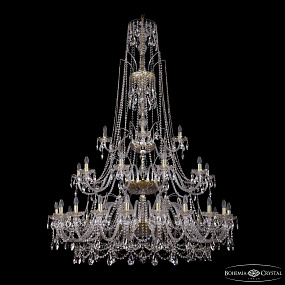 Большая хрустальная люстра Bohemia IVELE Crystal 1411/20+10+5/530/XL-202/3d G