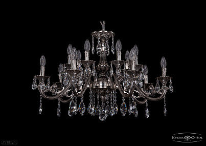 Литая подвесная люстра с хрусталем Bohemia IVELE Crystal 1703/14/320/A/NB