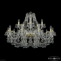 Большая хрустальная люстра Bohemia IVELE Crystal 1409/10+5/360 G