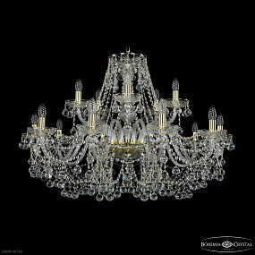 Большая хрустальная люстра Bohemia IVELE Crystal 1409/10+5/360 G