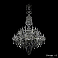 Большая хрустальная люстра Bohemia IVELE Crystal 1415/20+10+5/400/XL-185/2d Ni