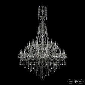 Большая хрустальная люстра Bohemia IVELE Crystal 1415/20+10+5/400/XL-185/2d Ni