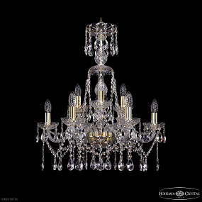 Большая хрустальная люстра Bohemia IVELE Crystal 1413/6+3/200/XL-66 G