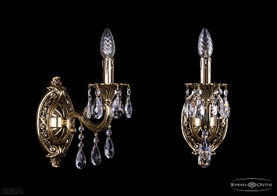 Бра литое с хрусталем Bohemia IVELE Crystal 1702B/1/175/B/GB