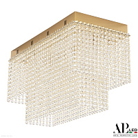 Хрустальная потолочная светодиодная люстра APL LED Sicilia SH05.57.C.Gd.3000.PK