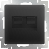 Розетка двойная Ethernet RJ-45 (черный матовый) Werkel WL08-RJ45+RJ45