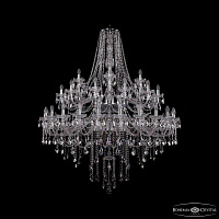 Большая хрустальная люстра Bohemia IVELE Crystal 1415/24+12+6/530/2d Ni