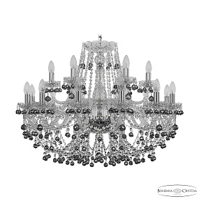 Большая хрустальная люстра Bohemia IVELE Crystal 1409/12+6/300 Ni K731