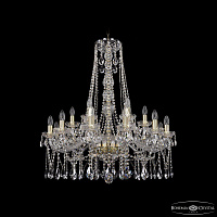 Большая хрустальная люстра Bohemia IVELE Crystal 1413/12+6/300/h-95 G