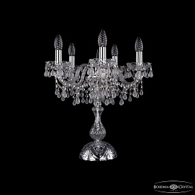 Настольная лампа с хрусталем Bohemia IVELE Crystal 1410L/5/141-47 Ni V0300