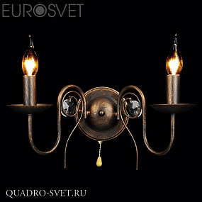 Бра EUROSVET 60018 60018/2 черный с золотом