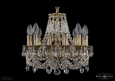 Литая подвесная люстра с хрусталем Bohemia IVELE Crystal 1707/12/125/C/GB