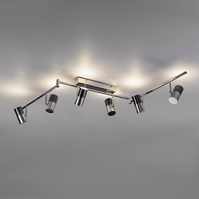 Потолочный светодиодный светильник с поворотными плафонами Eurosvet Mini Topper 20086/6 LED хром/чер