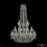 Большая хрустальная люстра Bohemia IVELE Crystal 1409/16+8+4/300/h-130/3d G