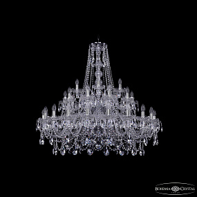 Большая хрустальная люстра Bohemia IVELE Crystal 1411/20+10+5/400/2d Ni