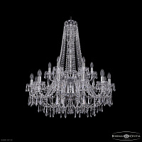 Большая хрустальная люстра Bohemia IVELE Crystal 1403/12+6/300/h-100/2d Ni