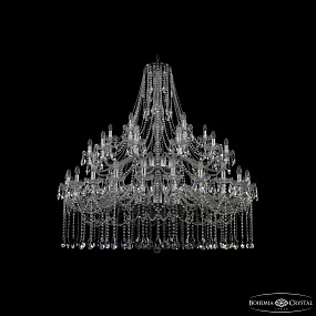Большая хрустальная люстра Bohemia IVELE Crystal 1413/24+12+6/530/2d Ni