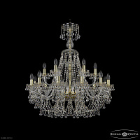 Большая хрустальная люстра Bohemia IVELE Crystal 1409/12+6/300/XL-95 G
