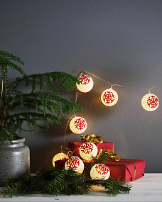 Гирлянда 10X0,062W(LED), 4,5V, L1,35 м, пластик, белый, красный EGLO ORNAMENT 729-16