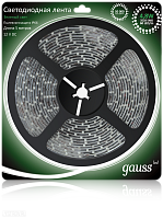 Светодиодная лента GAUSS 4.8 Вт/м 3528 SMD зеленый цвет