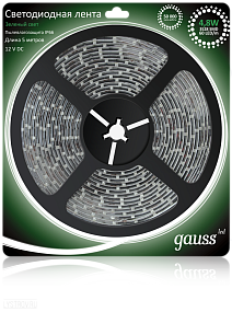Светодиодная лента GAUSS 4.8 Вт/м 3528 SMD зеленый цвет