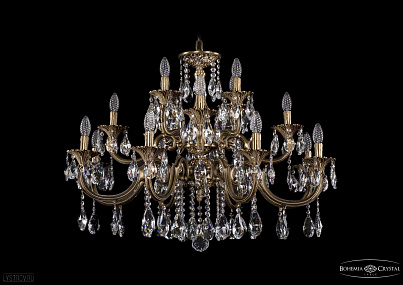 Литая подвесная люстра с хрусталем Bohemia IVELE Crystal 1722/8+4+4/335/A/FP