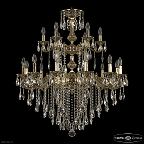 Большая хрустальная люстра Bohemia IVELE Crystal Verona 72102/12+6/300/2d B GB