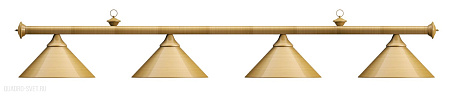 Бильярдный светильник на четыре плафона «Elegance» (матово-бронзовая штанга, матово-бронзовый плафон D35см) 75.020.04.0