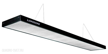 Бильярдный светильник плоский люминесцентный «Longoni Compact» (черная, серебристый отражатель, 205х31х6см) 75.205.01.2