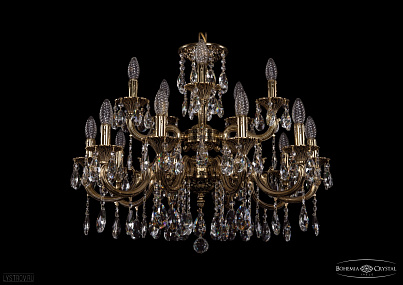 Литая подвесная люстра с хрусталем Bohemia IVELE Crystal 1722/10+5/265/A/GB