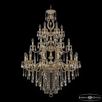 Большая хрустальная люстра Bohemia Ivele Crystal Verona 72401/12+6+6/300/3d B GW FL3M