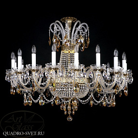 Люстра большая ARTGLASS PROSERPINA XV. BRASS ANTIQUE CE - 8003