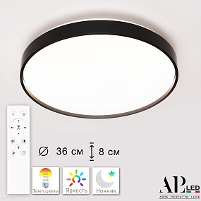 Потолочный светодиодный светильник APL LED Toscana PRO 3315.XM302-2-374/24W Black