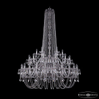 Большая хрустальная люстра Bohemia IVELE Crystal 1402/24+12+6/460/h-176/2d Ni