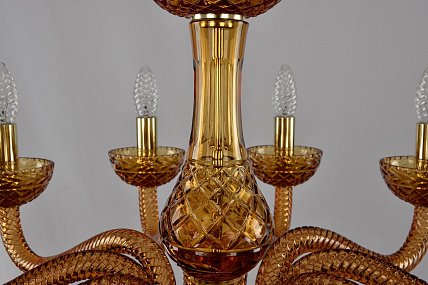 Хрустальная подвесная люстра Bohemia IVELE Crystal 1311/10/240 G Am/Amber/M-1F