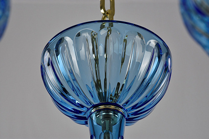 Хрустальная подвесная люстра Bohemia IVELE Crystal 1311/10/300 G Aq/Aquamarine/M-1H
