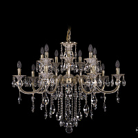 Литая подвесная люстра с хрусталем Bohemia IVELE Crystal 1702/7+7/335+150/B/GW