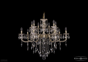 Литая подвесная люстра с хрусталем Bohemia IVELE Crystal 1702/7+7/335+150/B/GW
