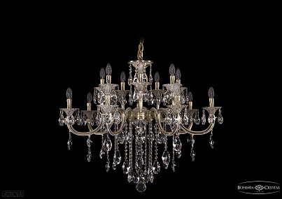 Литая подвесная люстра с хрусталем Bohemia IVELE Crystal 1702/7+7/335+150/B/GW