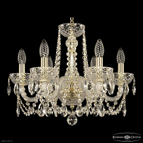 Хрустальная подвесная люстра Bohemia IVELE Crystal 5402/6/165 G Clear/M-1F