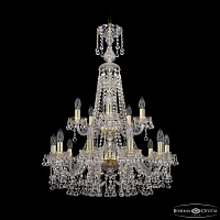 Большая хрустальная люстра Bohemia IVELE Crystal 1409/10+5/240/XL-91/2d G