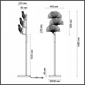 Торшер Odeon Light VENTAGLIO 4870/3F