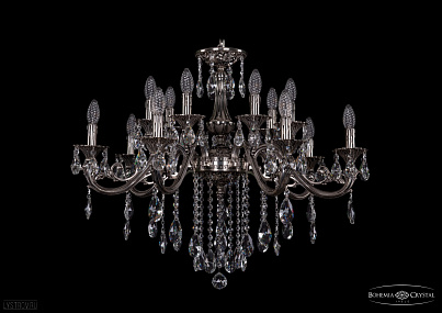 Литая подвесная люстра с хрусталем Bohemia IVELE Crystal 1703/14/320/B/NB