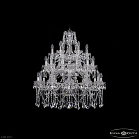 Хрустальная подвесная люстра Bohemia IVELE Crystal 1413/12+12+6/300/3d Ni