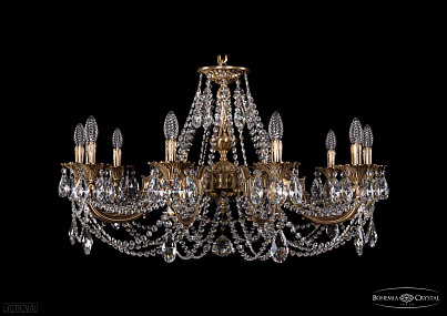 Литая подвесная люстра с хрусталем Bohemia IVELE Crystal 1702/10/335/C/FP