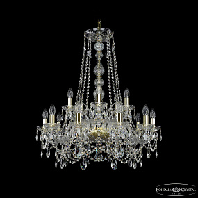 Большая хрустальная люстра Bohemia IVELE Crystal 1411/10+5/240/h-84 G