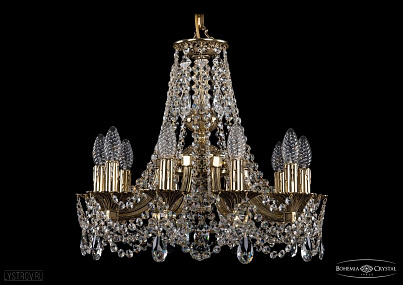 Литая подвесная люстра с хрусталем Bohemia IVELE Crystal 1771/10/150/C/GB