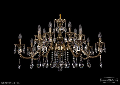 Литая подвесная люстра с хрусталем Bohemia IVELE Crystal 1703/14/360/A/GB