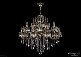 Литая подвесная люстра с хрусталем Bohemia IVELE Crystal 1722/10+5+5/335/B/GB