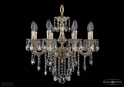 Литая подвесная люстра с хрусталем Bohemia IVELE Crystal 1701/8/181/B/GW